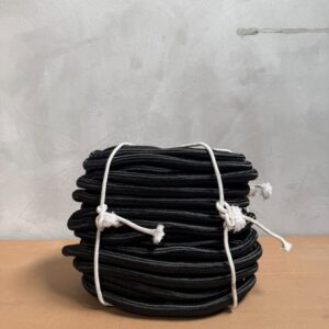 Driza de Poliéster Negra de 16 mm – Rollo de 50 metros
