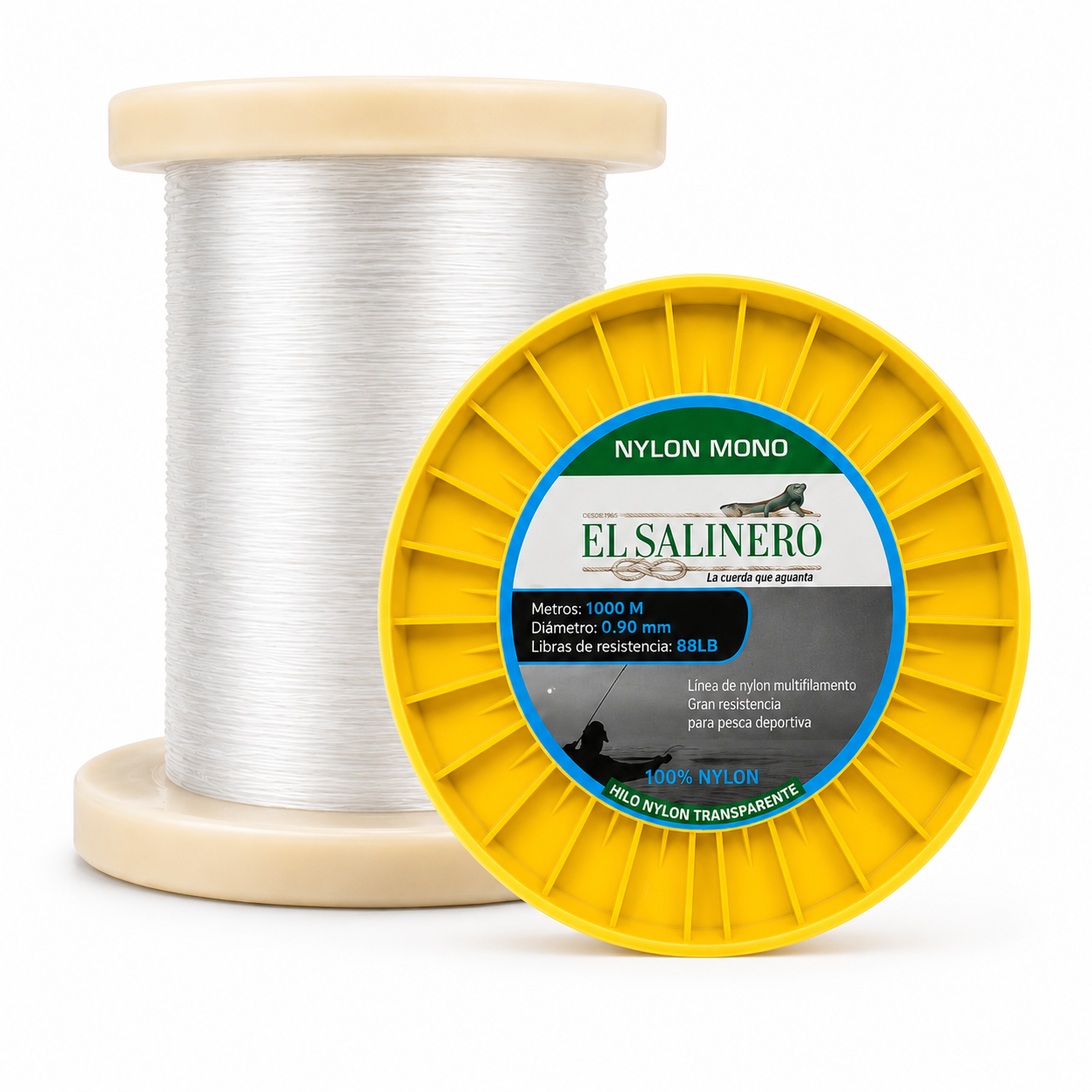 Hilo Nylon Transparente 0.90 mm, 1000 Metros y 88 LB