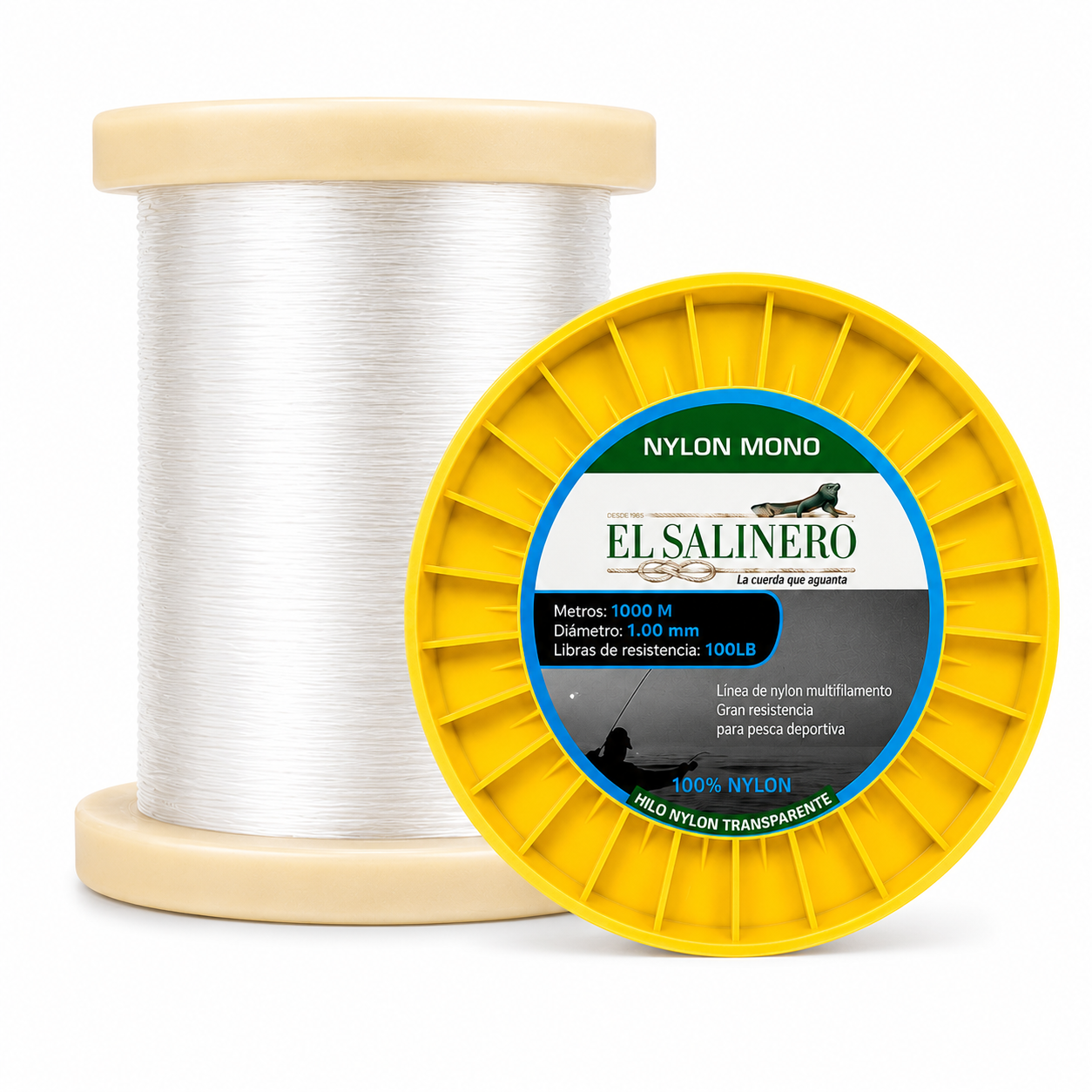 Hilo Nylon Transparente 1.0 mm, 1000 Metros y 100 LB