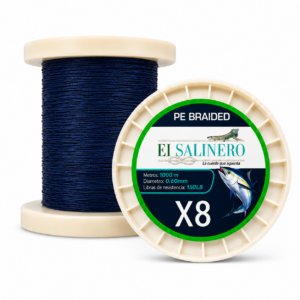 Hilo Trenzado Azul de 8 Hebras 0.60 mm, 1000 Metros
